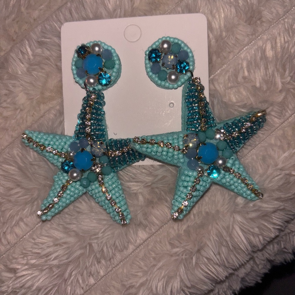 Starfish Beaded Earrings